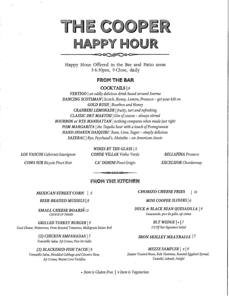 Happy Hour Menu